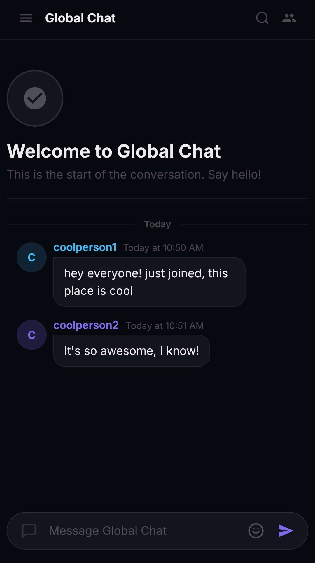 DogChat mobile interface